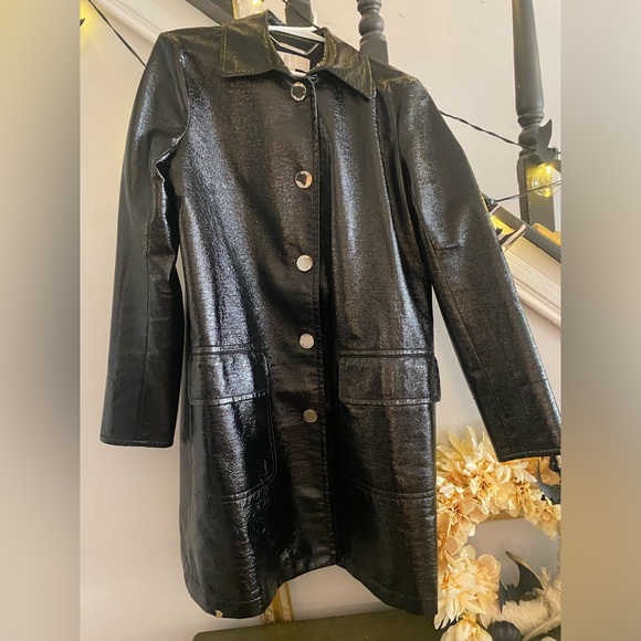 NWOT Women’s MICHAEL KORS Relaxed Patent Leather Coat - Picture 10 of 12